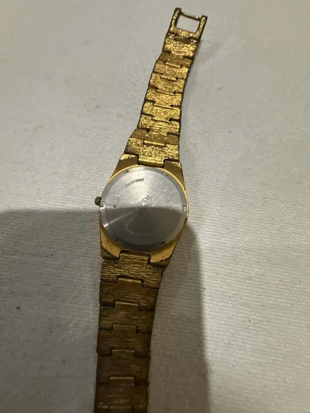 Vintage Gruen Precision Quartz Women Watch Diamond Accent Gold Nugget